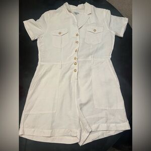 Rails jumpsuit button up size small petite color beige